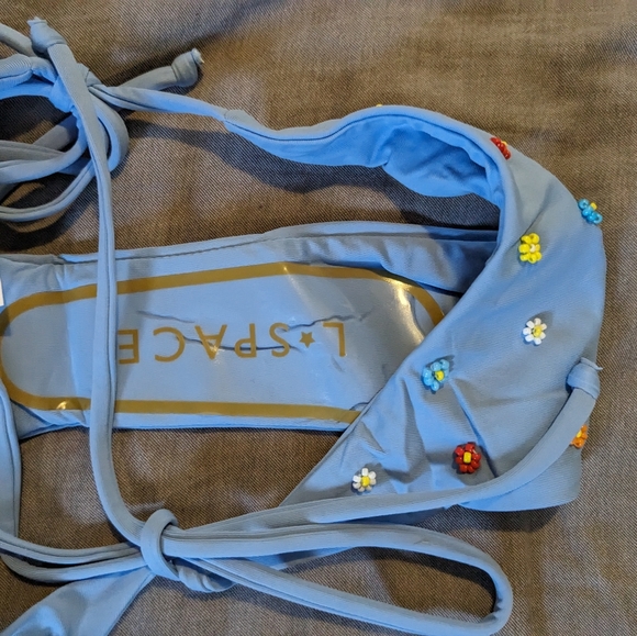 L*Space Brittany Lennox String Bikini Set Aura Blue - Picture 6 of 7